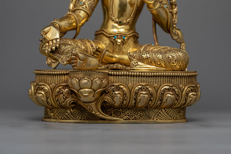 Green Tara Buddhist Goddess Statue | Handmade Premium Quality Figure of Female Buddha