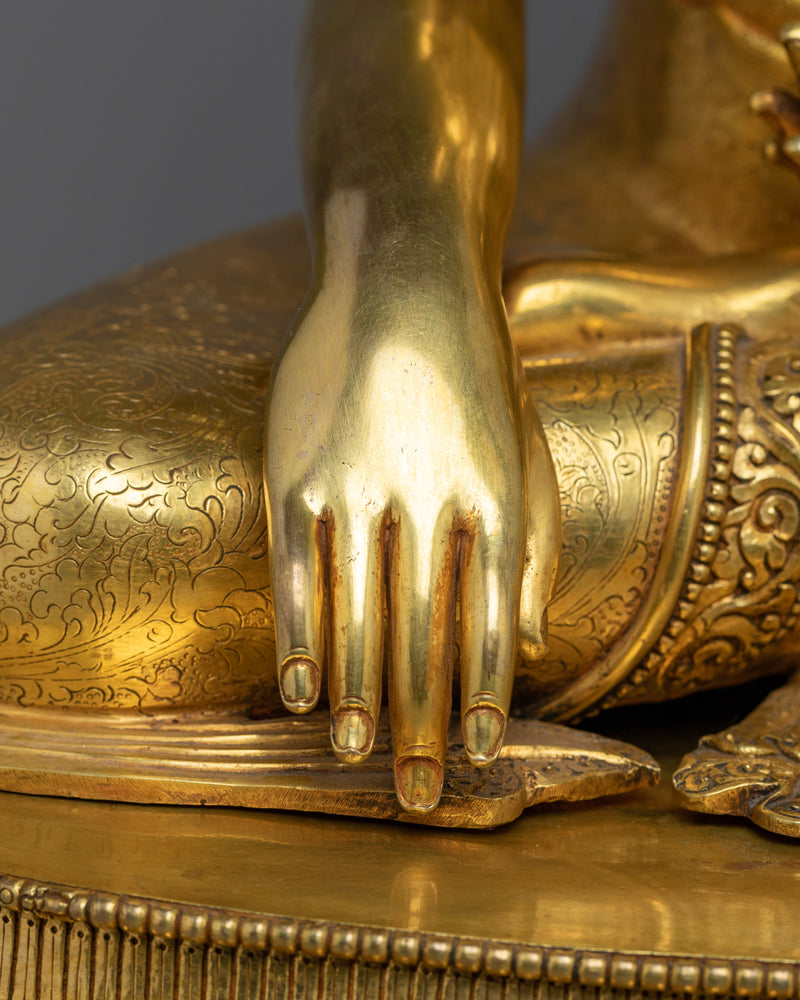 Majestic Life-Size Shakyamuni Buddha Sculpture | Traditionally Handcrafted in Nepal