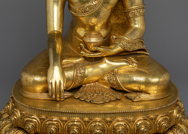 Majestic Life-Size Shakyamuni Buddha Sculpture | Traditionally Handcrafted in Nepal