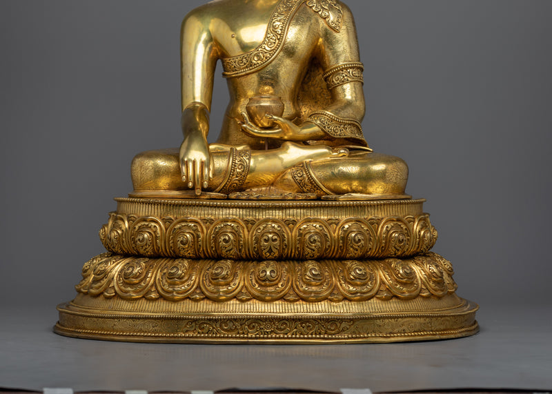 Majestic Life-Size Shakyamuni Buddha Sculpture | Traditionally Handcrafted in Nepal