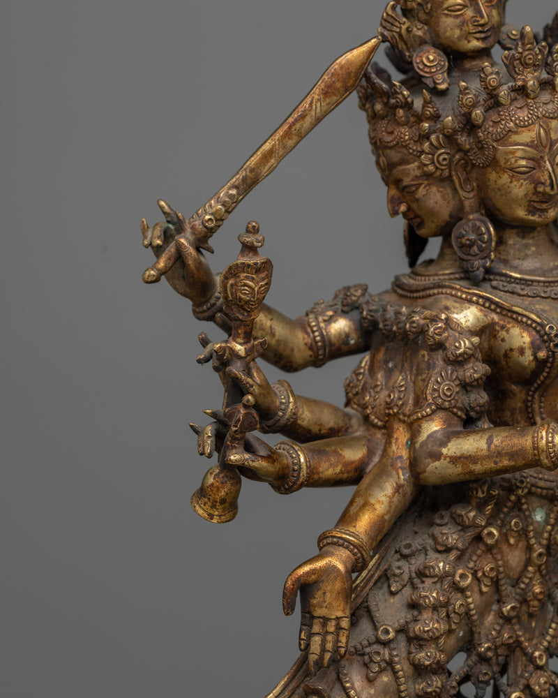 Opulent Siddhi Lakshmi Statue with Antique Copper Finish | Traditional Himalayan Artwork