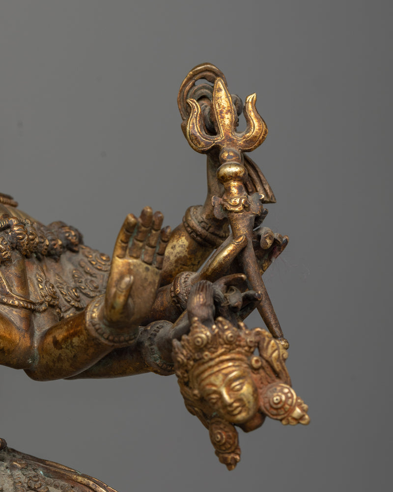 Opulent Siddhi Lakshmi Statue with Antique Copper Finish | Traditional Himalayan Artwork