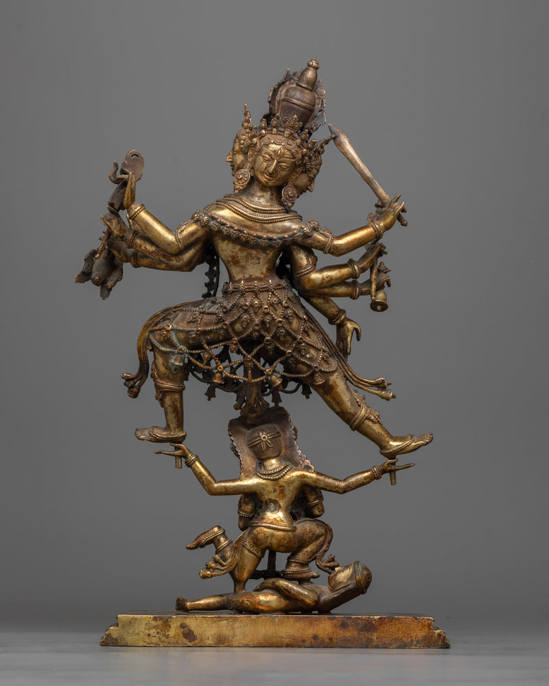 Opulent Siddhi Lakshmi Statue with Antique Copper Finish | Traditional Himalayan Artwork