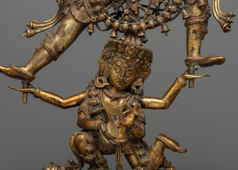 Opulent Siddhi Lakshmi Statue with Antique Copper Finish | Traditional Himalayan Artwork