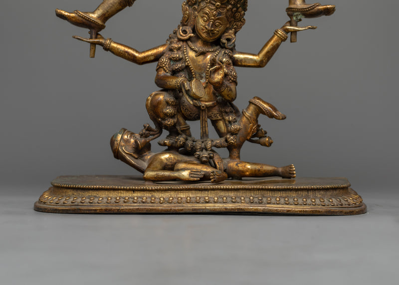 Opulent Siddhi Lakshmi Statue with Antique Copper Finish | Traditional Himalayan Artwork