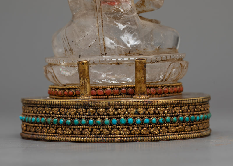 Radiant Crystal Amitabha Buddha Enlightenment Sculpture | Himalayan Creative Art