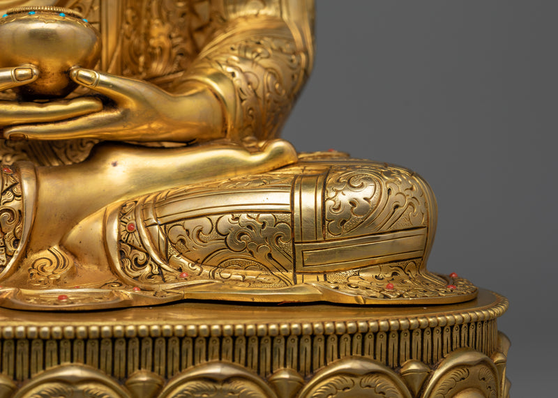 Radiant Amitabha Buddha Sculpture, Handcrafted in Nepal | Himalayan Artwork