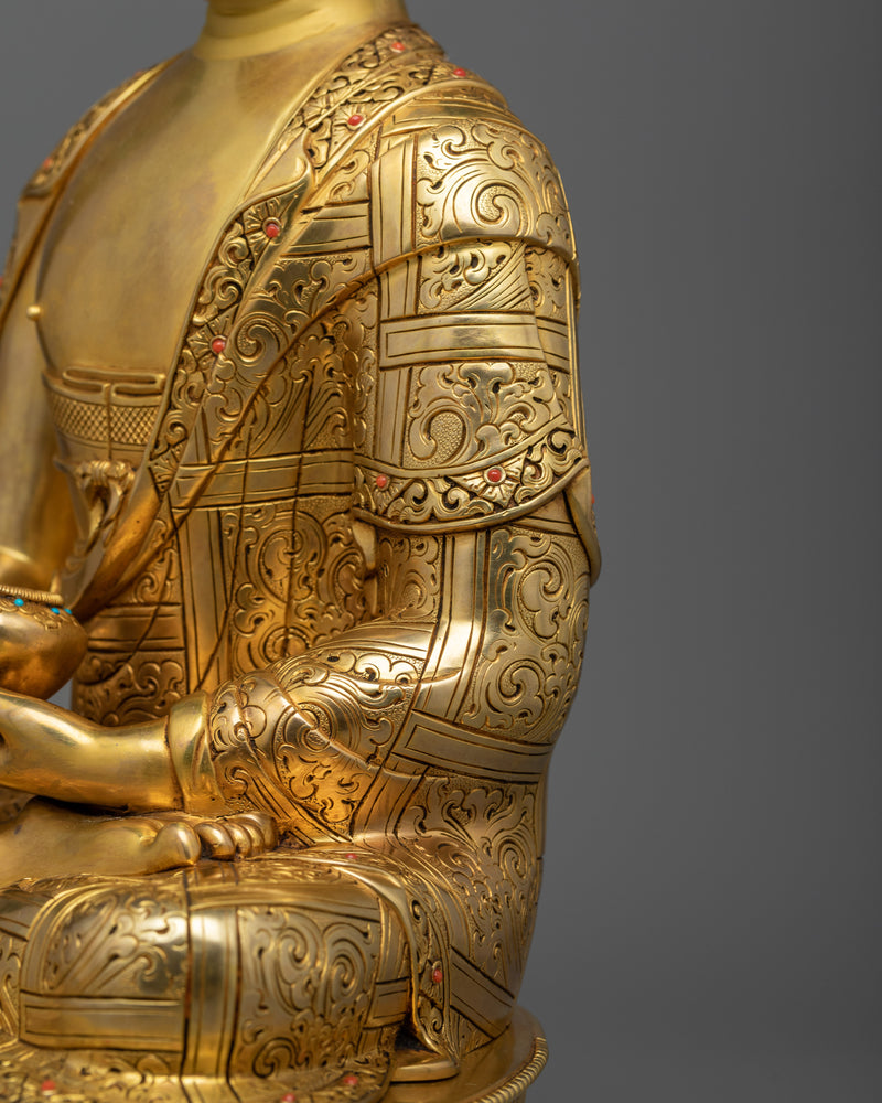 Radiant Amitabha Buddha Sculpture, Handcrafted in Nepal | Himalayan Artwork