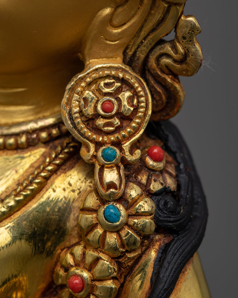 Radiant 24K Gold-Gilded Dechen Gyalmo Sculpture | Handcrafted in Nepal