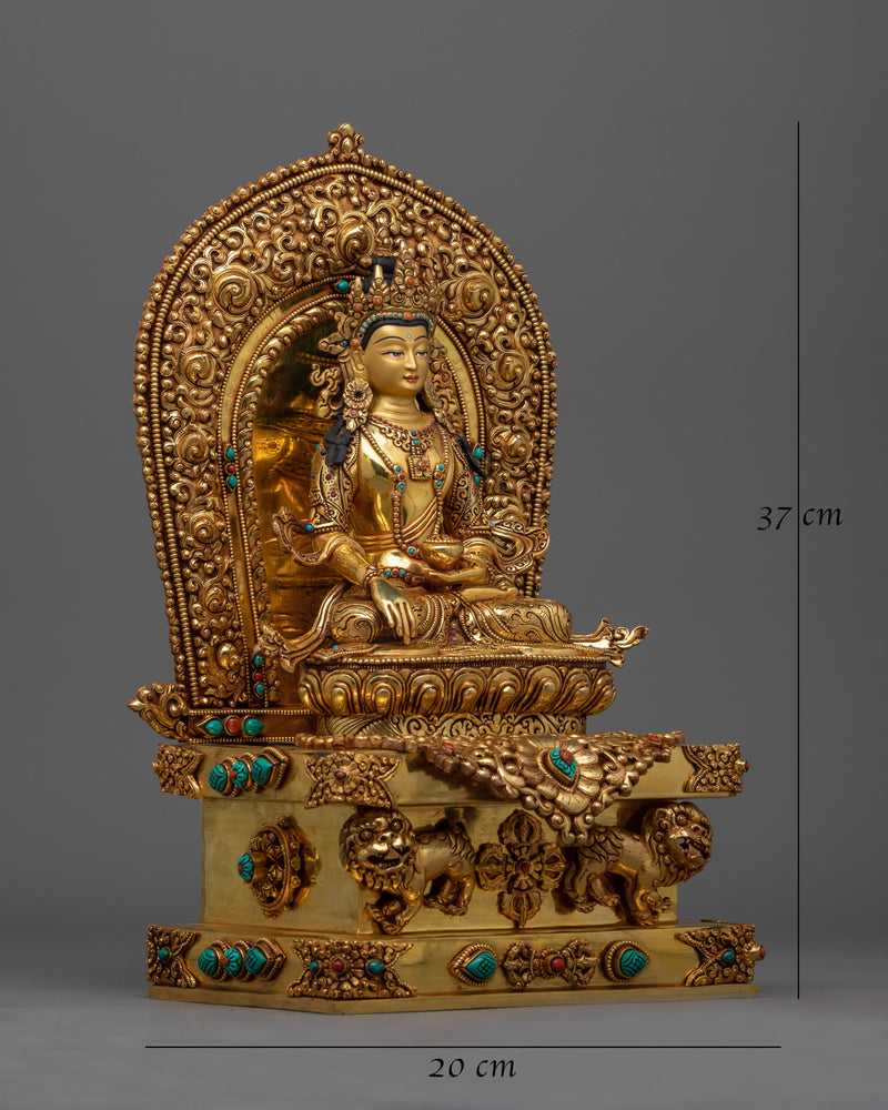 crown-shakyamuni-buddha-on-throne-sculpture