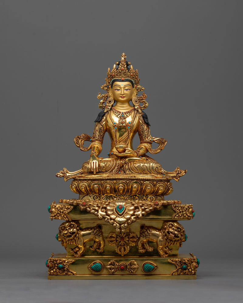 crown-shakyamuni-buddha-on-throne-sculpture