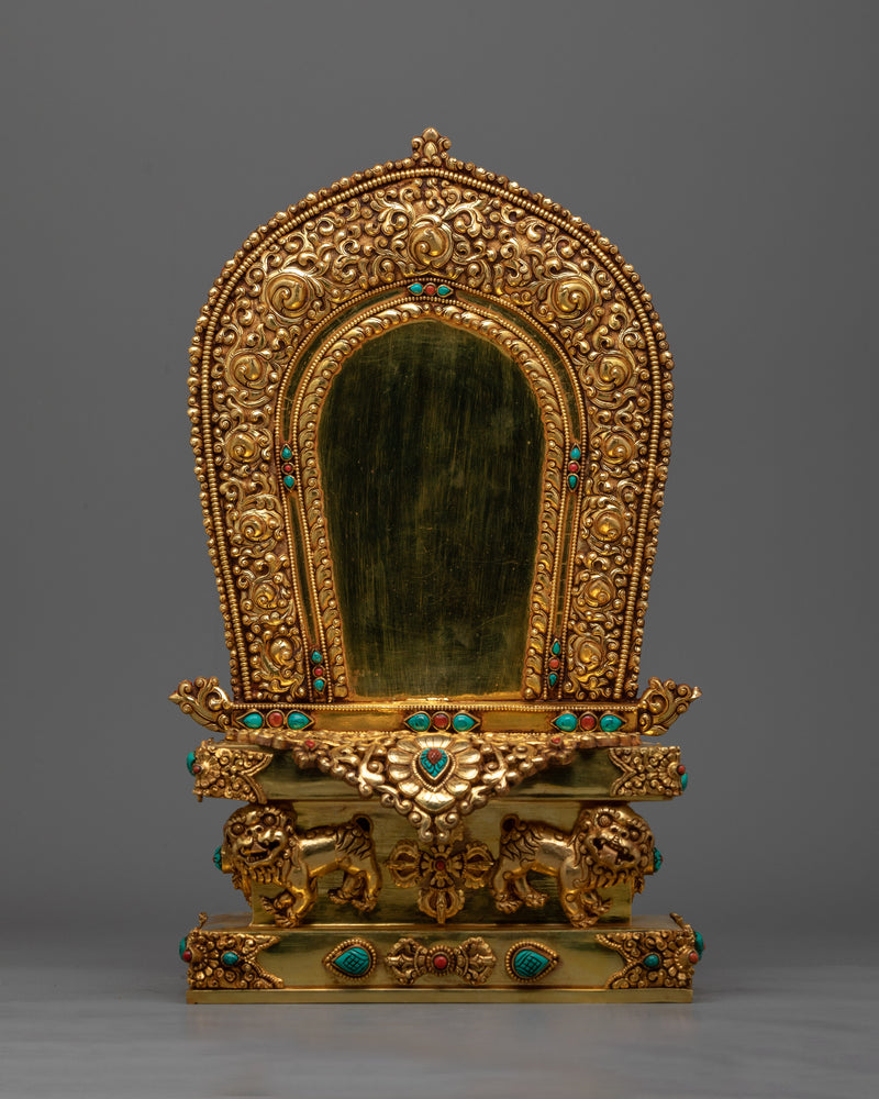 Majestic Shakyamuni Buddha Enthroned Sculpture | Traditionally Handcrafted in Nepal