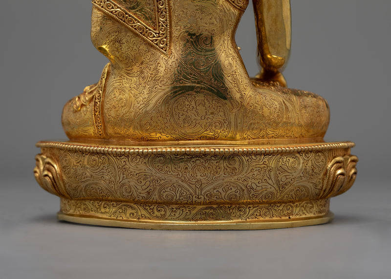 Historical Shakyamuni Buddha Sculpture | Exquisite Triple-Layered 24K Gold-Gilded