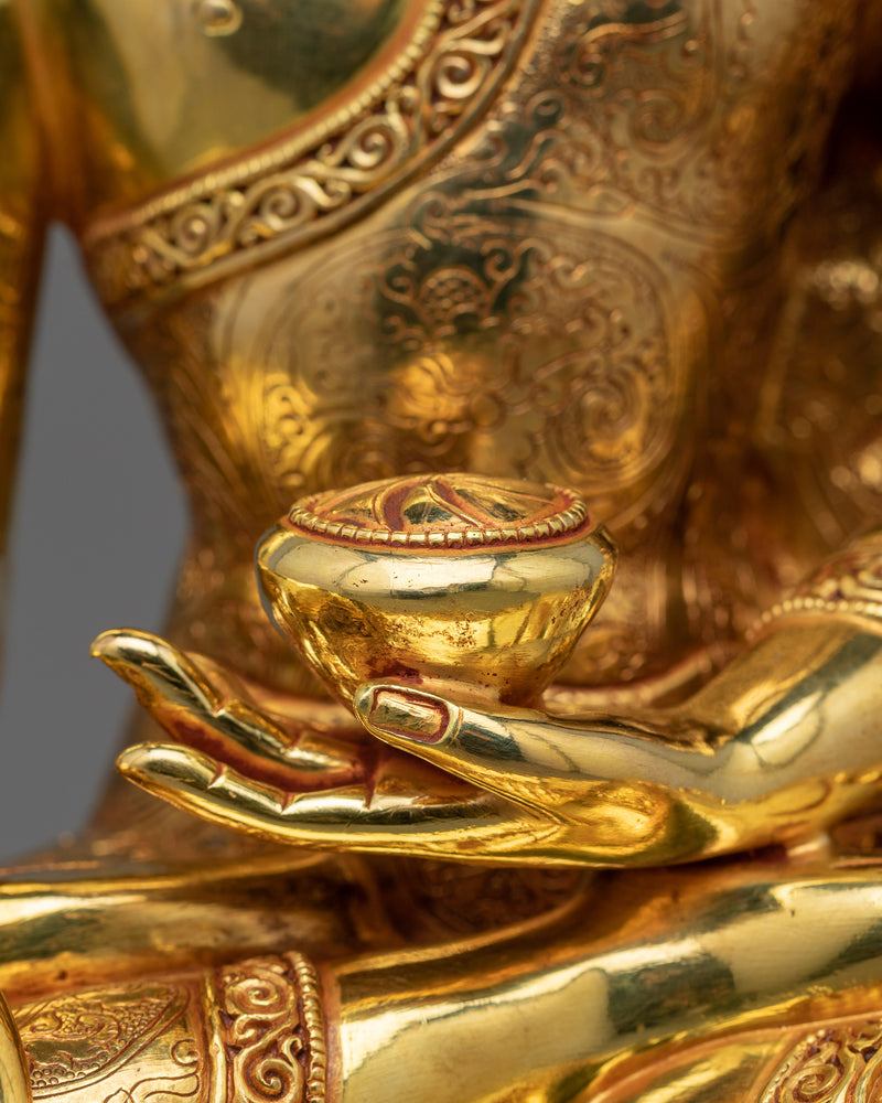 Historical Shakyamuni Buddha Sculpture | Exquisite Triple-Layered 24K Gold-Gilded