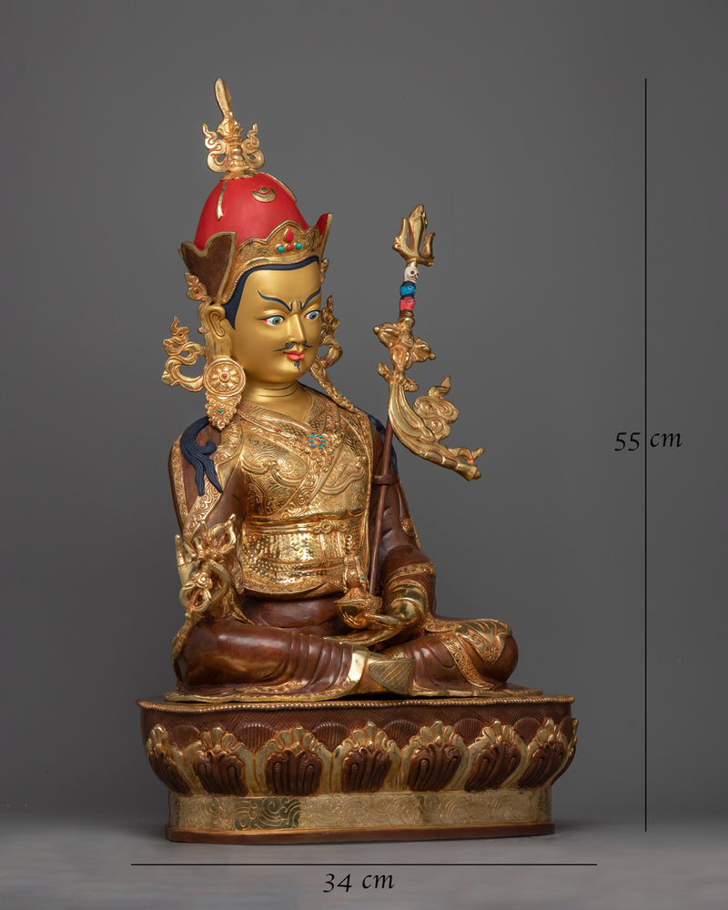 Large Guru Rinpoche Statue | Hand-Carved Guru Padmasambhava Sculpture