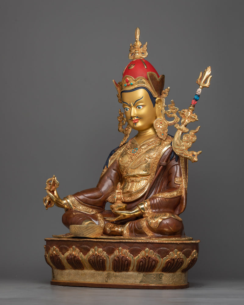 Large Guru Rinpoche Statue | Hand-Carved Guru Padmasambhava Sculpture