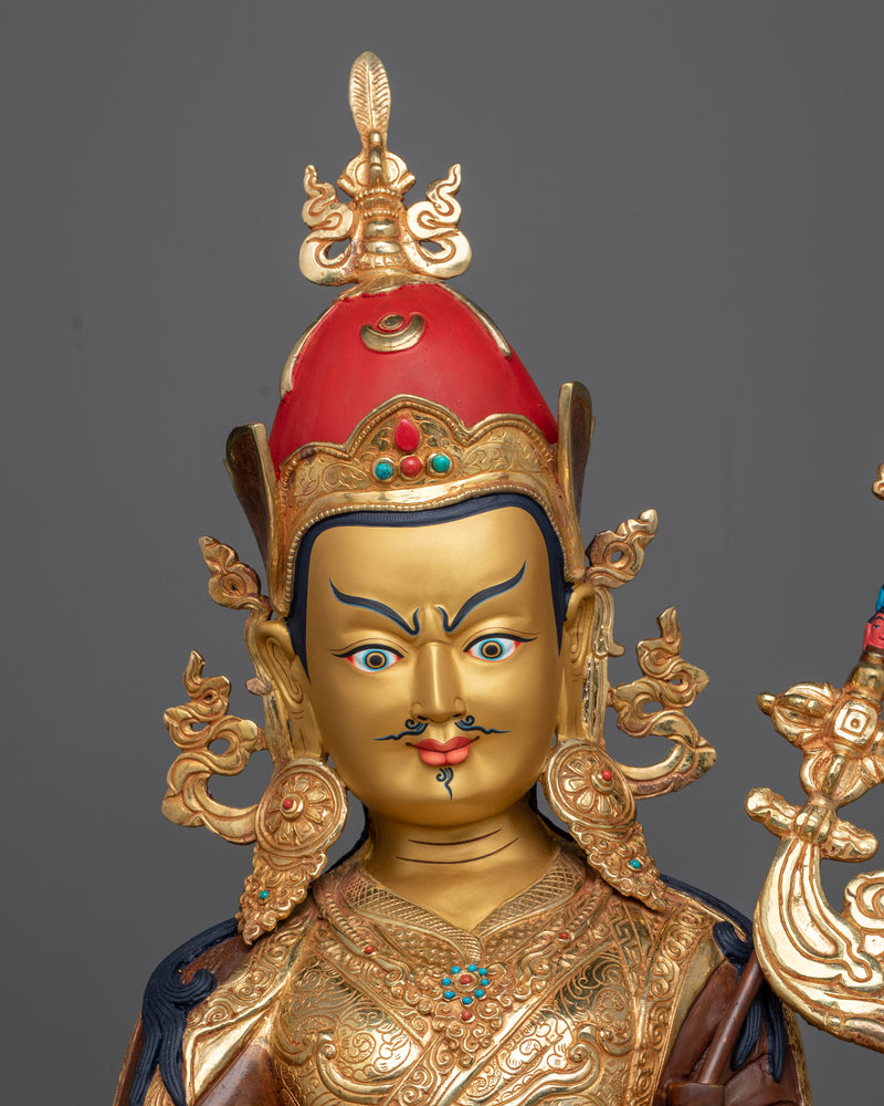 Large Guru Rinpoche Statue | Hand-Carved Guru Padmasambhava Sculpture