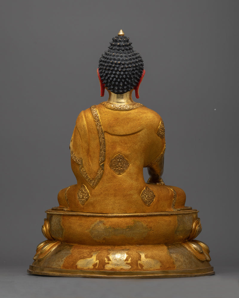 19 Inch Shakyamuni Buddha Statue | Handmade Gold Sculpture of Enlightened Buddha