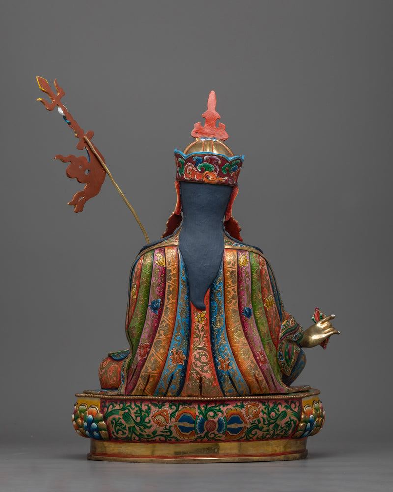 Guru Rinpoche Colorful Statue | Handmade Sculpture of Lotus Born Master