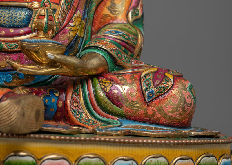 Guru Rinpoche Colorful Statue | Handmade Sculpture of Lotus Born Master