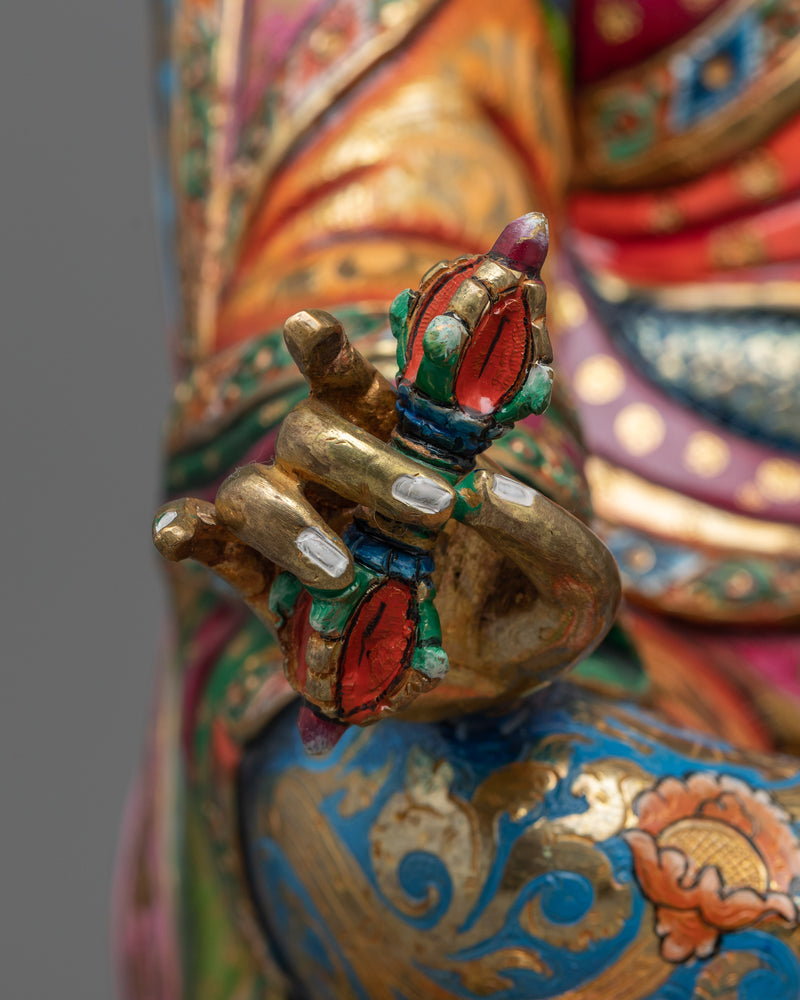 Guru Rinpoche Colorful Statue | Handmade Sculpture of Lotus Born Master