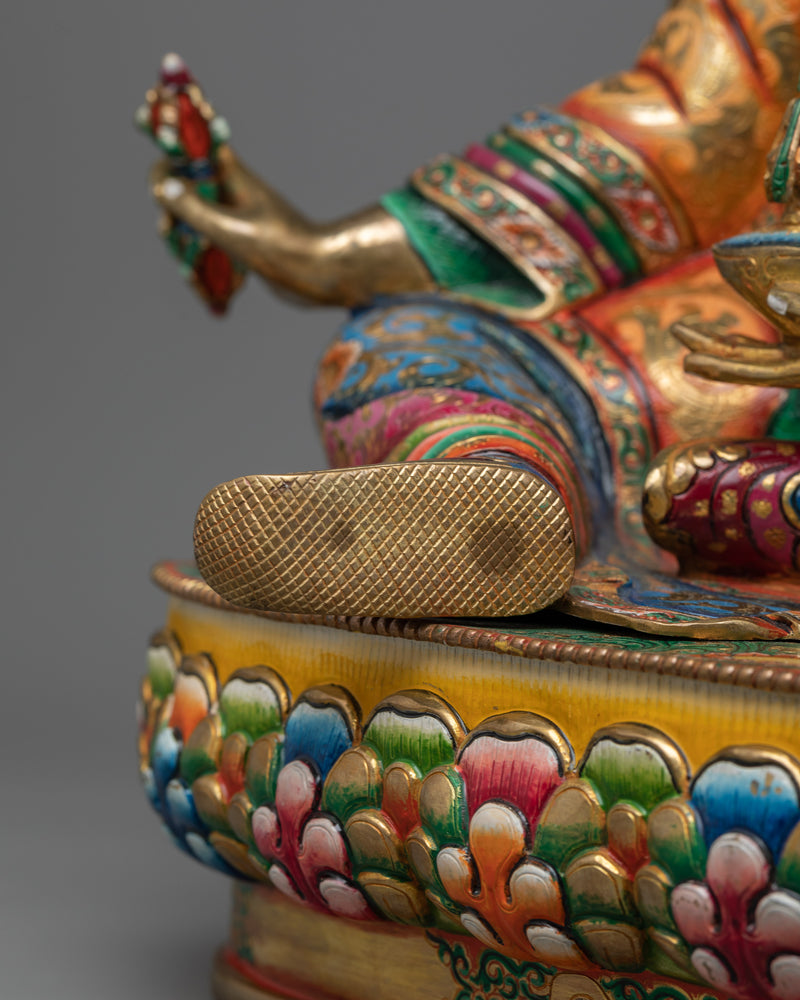 Guru Rinpoche Colorful Statue | Handmade Sculpture of Lotus Born Master