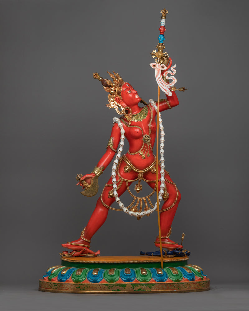 Vajrayogoni Red Dakini Statue | Handmade Wrathful Female Deity