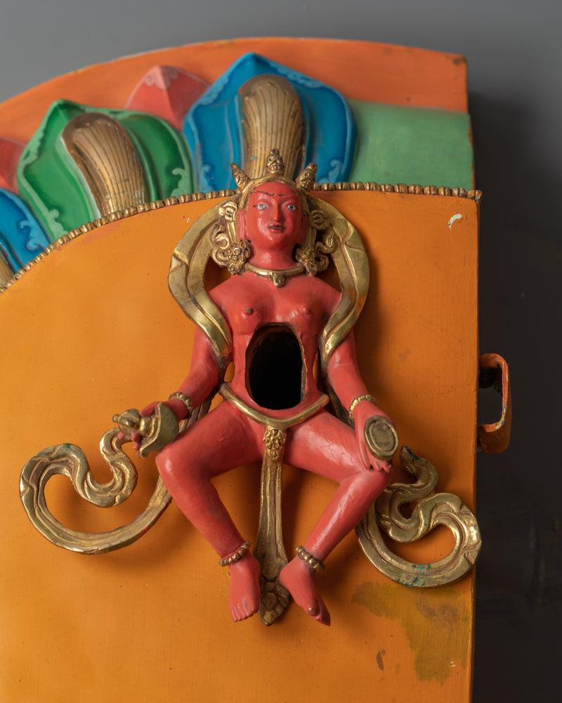 Vajrayogoni Red Dakini Statue | Handmade Wrathful Female Deity