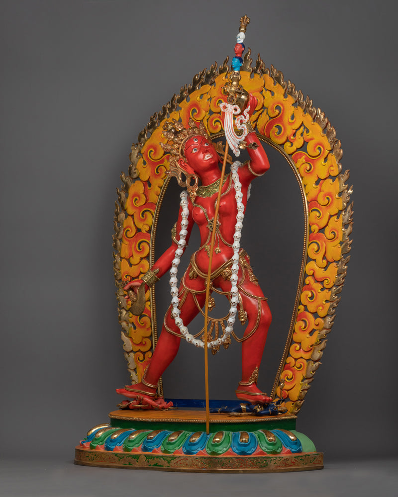 Vajrayogoni Red Dakini Statue | Handmade Wrathful Female Deity