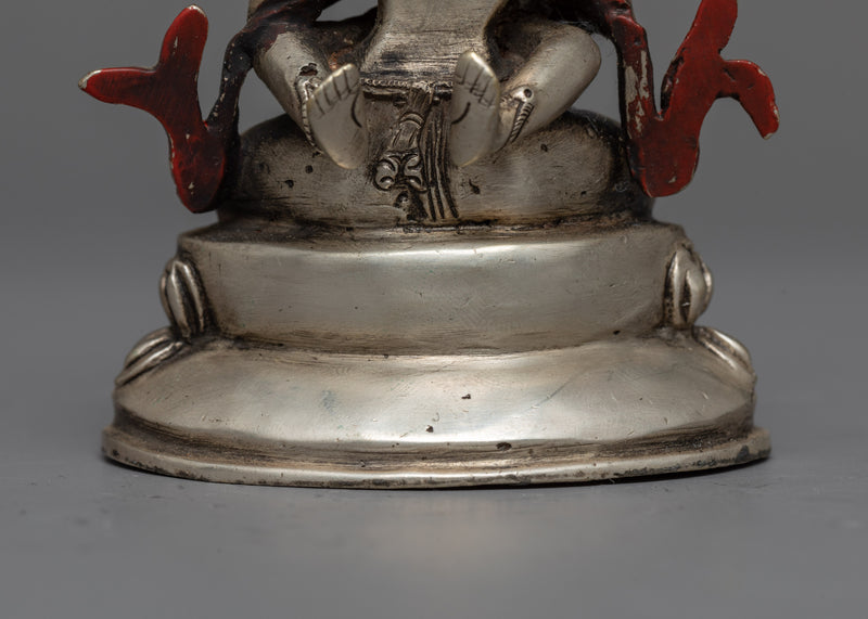 Machine-Made Vajradhara with Consort Statue | Silver-Copper Sculpture