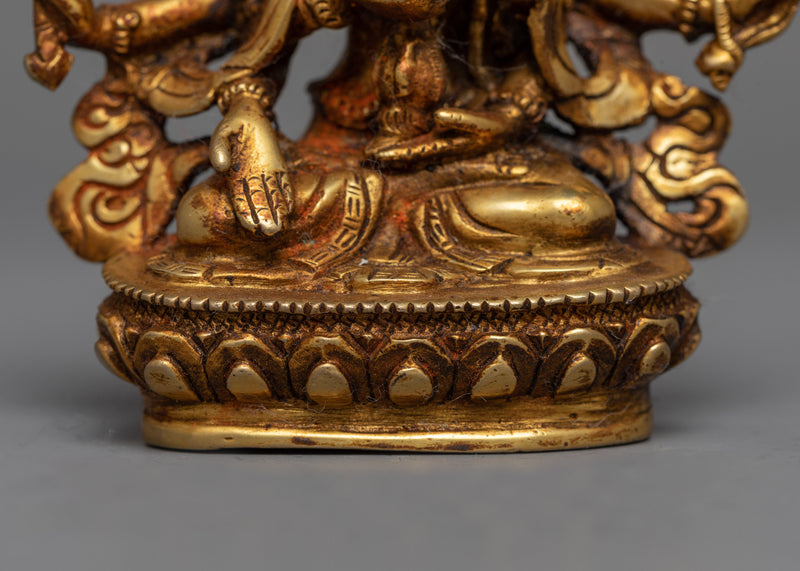 Machine-Made Namgyalma Statue | Antique Finished Gold-Copper Sculpture