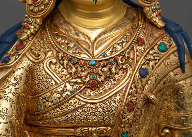 Gold-Gilded Tantra Rinpoche Statue | Beacon of Spiritual Mastery