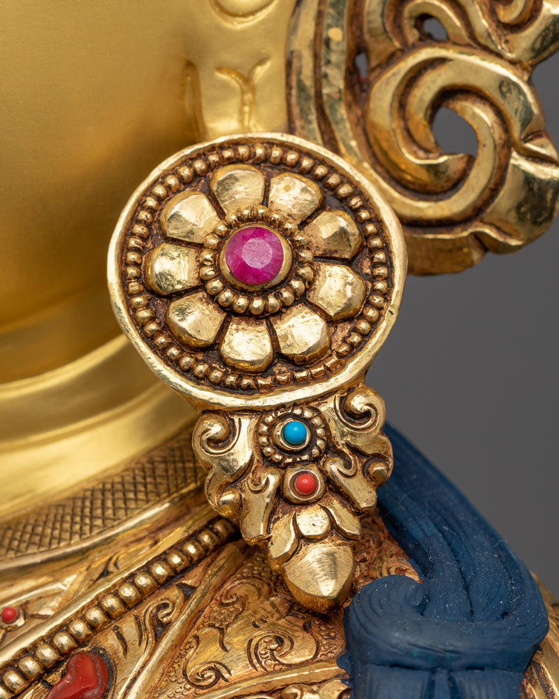 Gold-Gilded Tantra Rinpoche Statue | Beacon of Spiritual Mastery