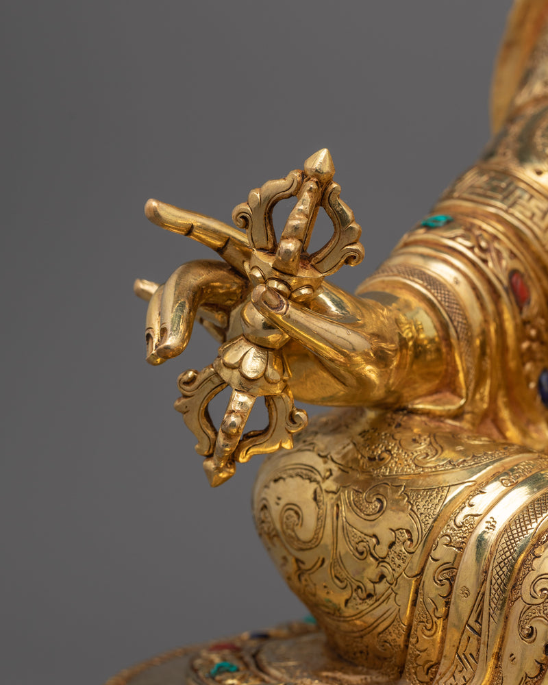 Gold-Gilded Tantra Rinpoche Statue | Beacon of Spiritual Mastery