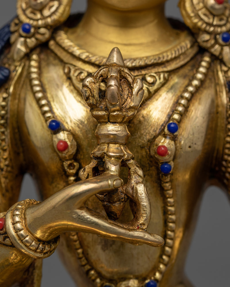 25cm Vajrasattva Gold-Gilded Statue | Embodiment of Purification