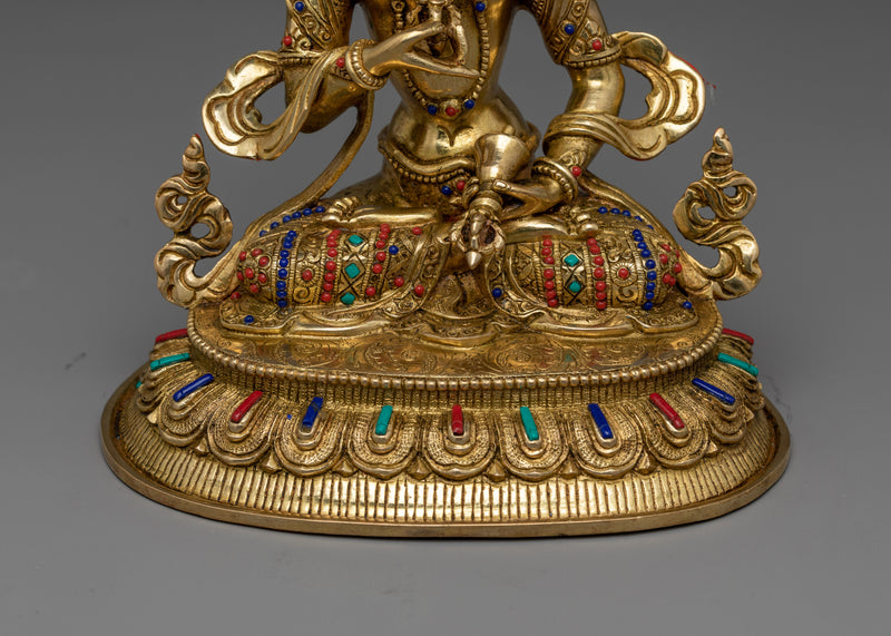 25cm Vajrasattva Gold-Gilded Statue | Embodiment of Purification