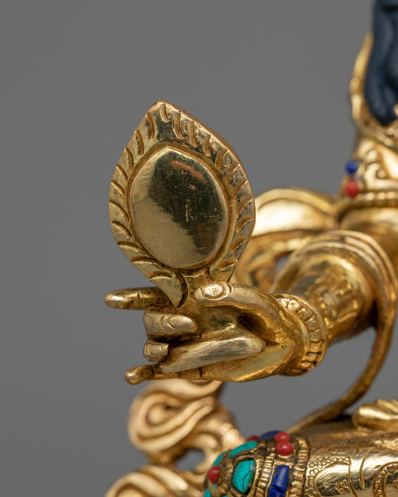 Divine Radiance: Sita Dukar Statue | Hand-Carved Gemstone & 24K Gold Gilded