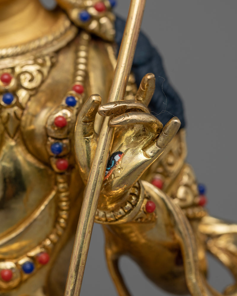 Divine Radiance: Sita Dukar Statue | Hand-Carved Gemstone & 24K Gold Gilded