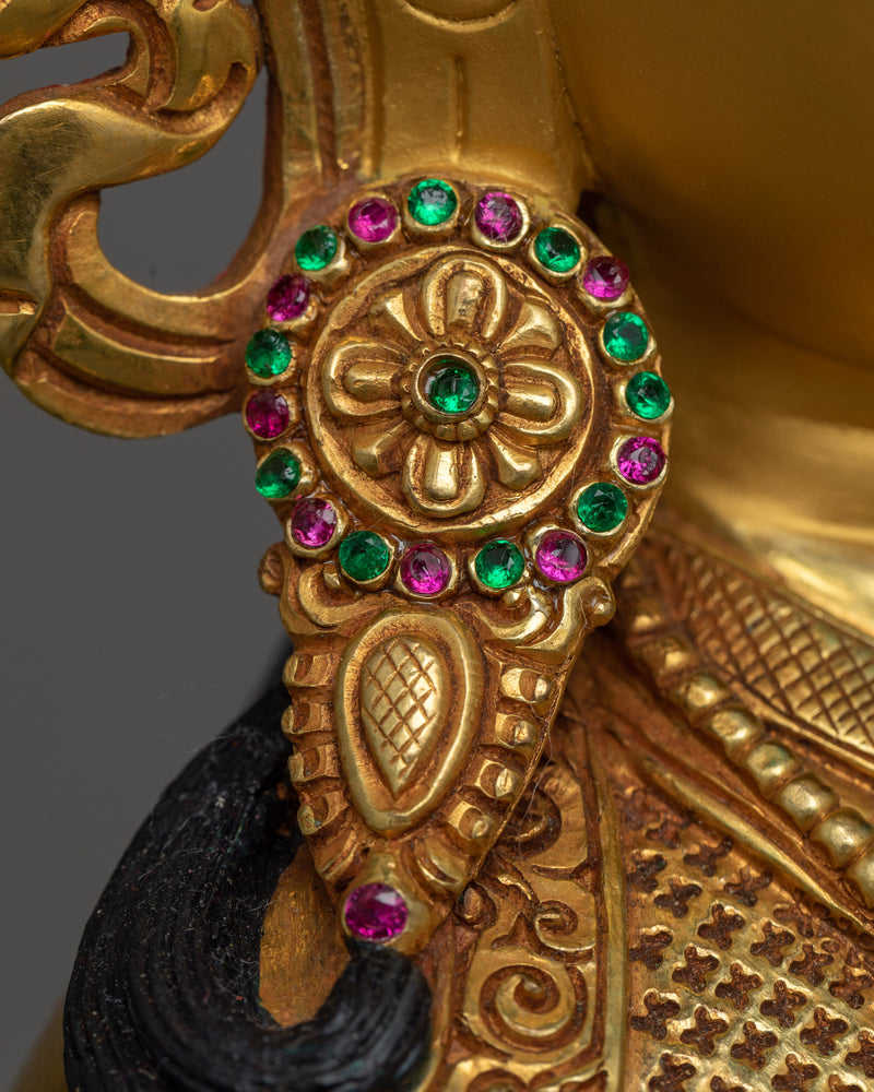 Vajra Guru Rinpoche Figure | Transcendent Mastery: Hand-Carved Gemstone