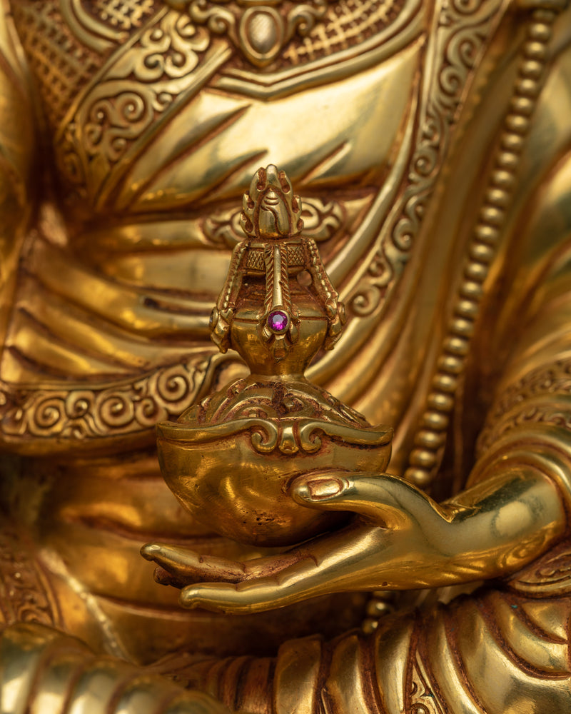 Vajra Guru Rinpoche Figure | Transcendent Mastery: Hand-Carved Gemstone