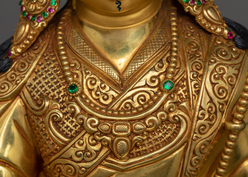 Vajra Guru Rinpoche Figure | Transcendent Mastery: Hand-Carved Gemstone