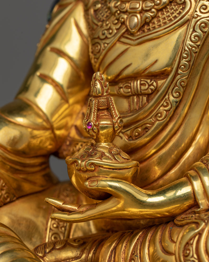 Vajra Guru Rinpoche Figure | Transcendent Mastery: Hand-Carved Gemstone