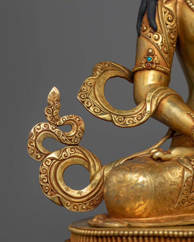 Gold-Gilded Amitayus Statue | Symbol of Eternal Life and Healing