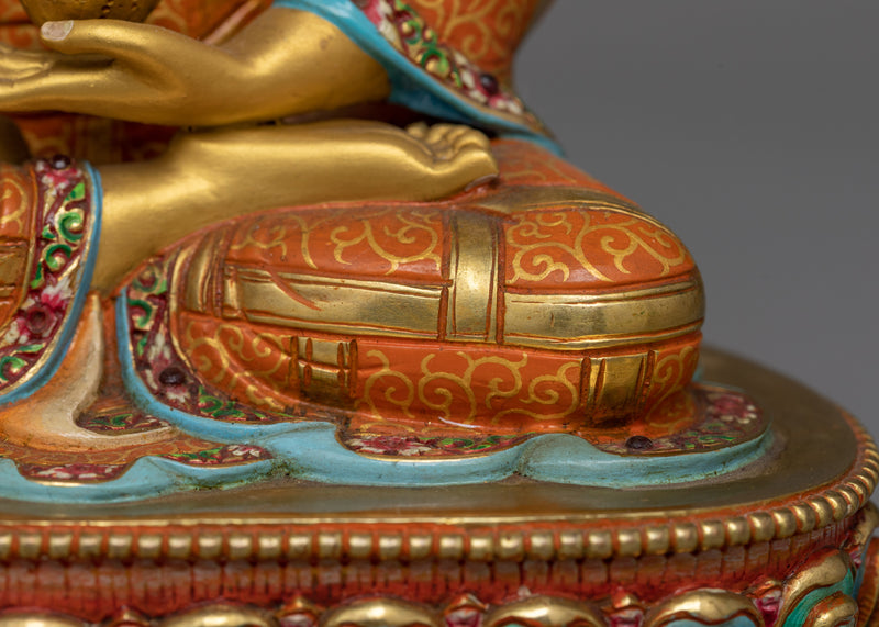 Radiant Shakyamuni Buddha Color Figure | Exquisite Handcrafted Copper Statue