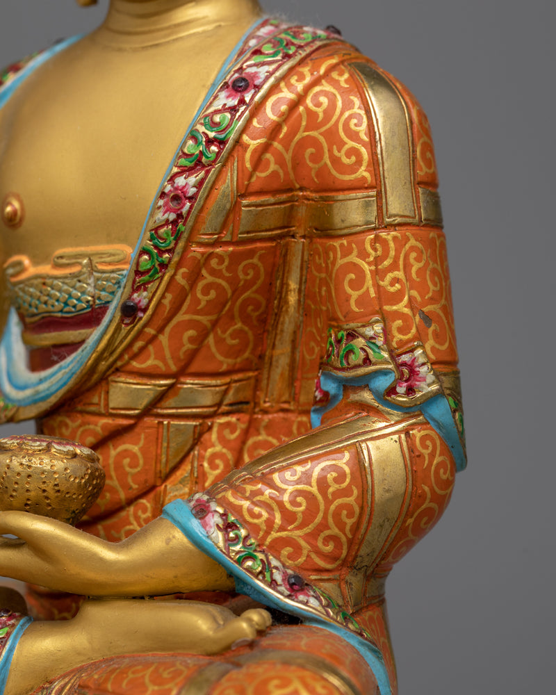 Radiant Shakyamuni Buddha Color Figure | Exquisite Handcrafted Copper Statue