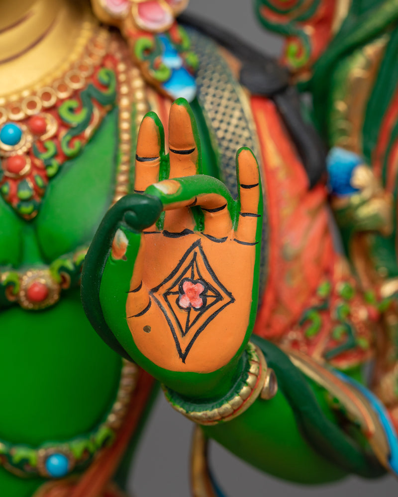 Green Tara Colorful Statue | Empowerment in Compassionate Action