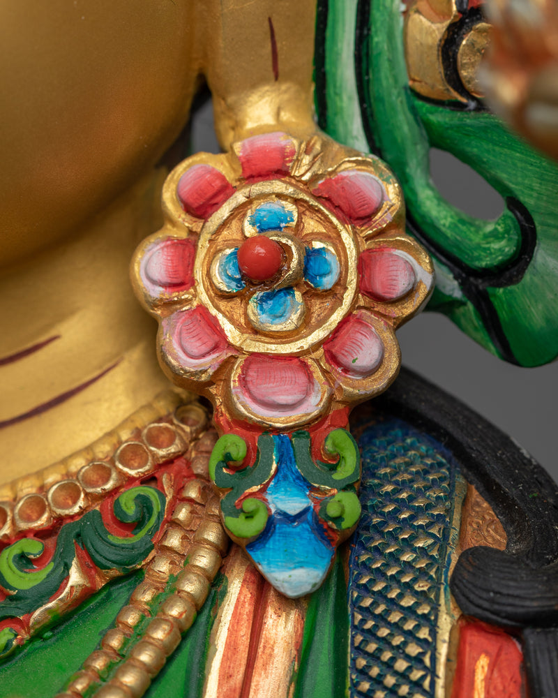 Green Tara Colorful Statue | Empowerment in Compassionate Action