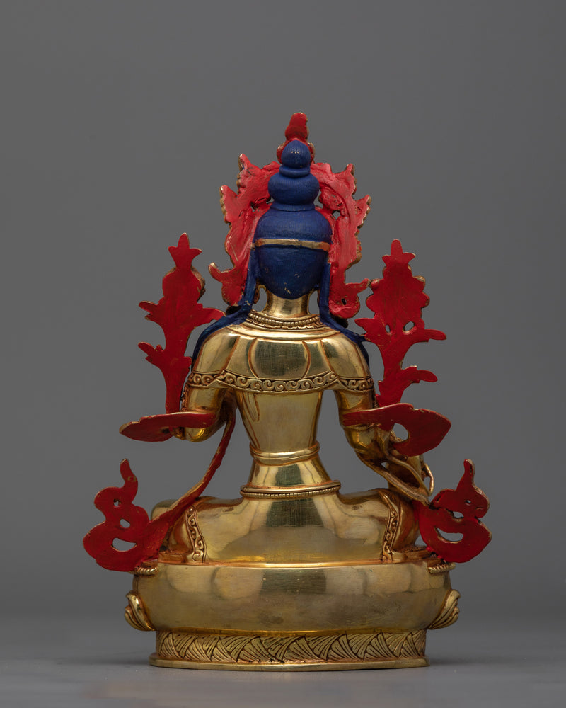 Gold-Gilded Green Tara Statue | Radiant Beacon of Compassion