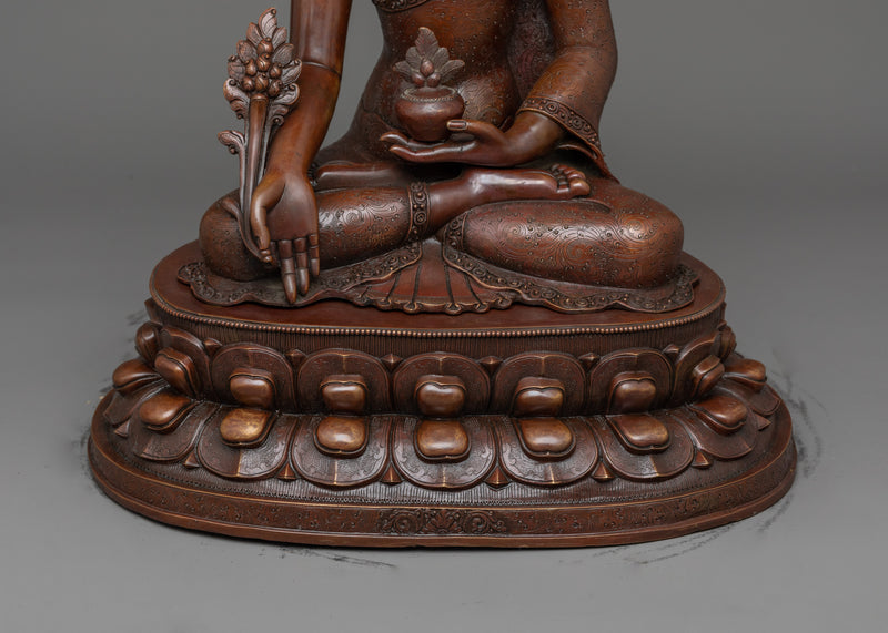 Medicine Buddha Oxidized Figure | Healing Presence of Enlightenment