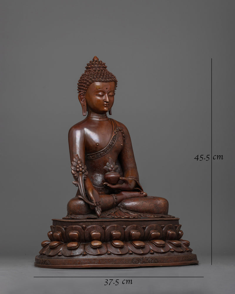 Medicine Buddha Oxidized Figure | Healing Presence of Enlightenment